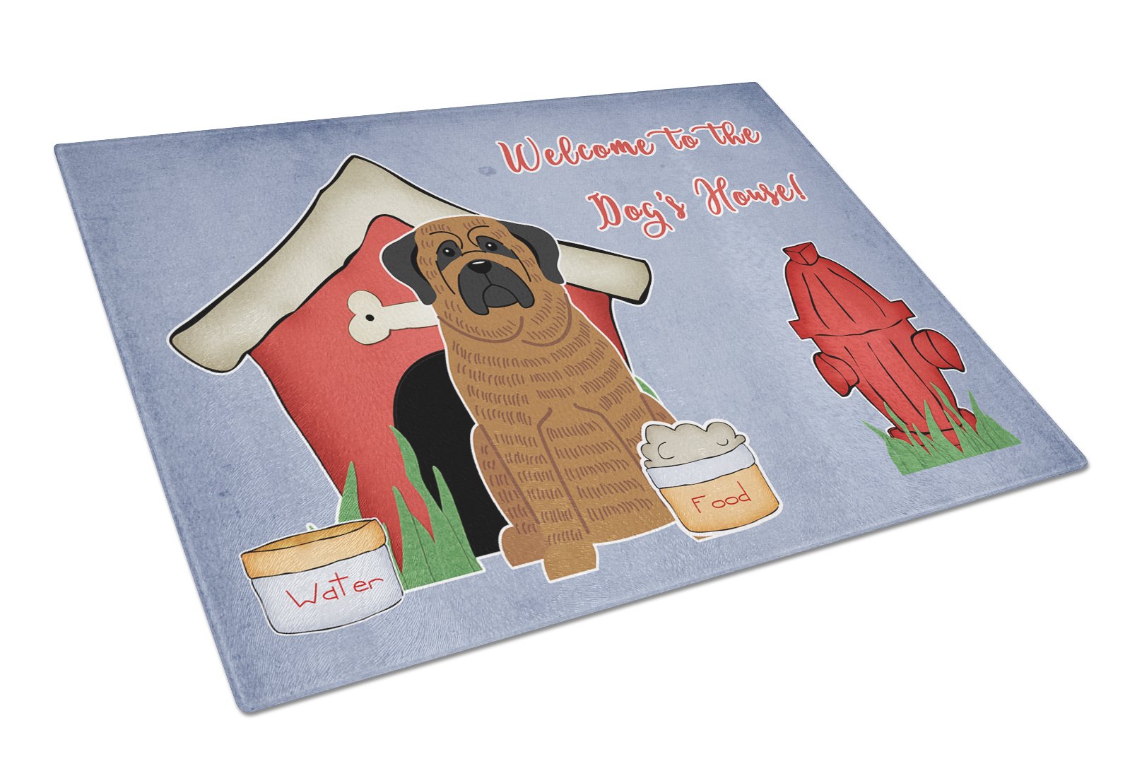 Dog House Collection Mastiff Brindle Glass Cutting Board Large BB2769LCB by Caroline's Treasures