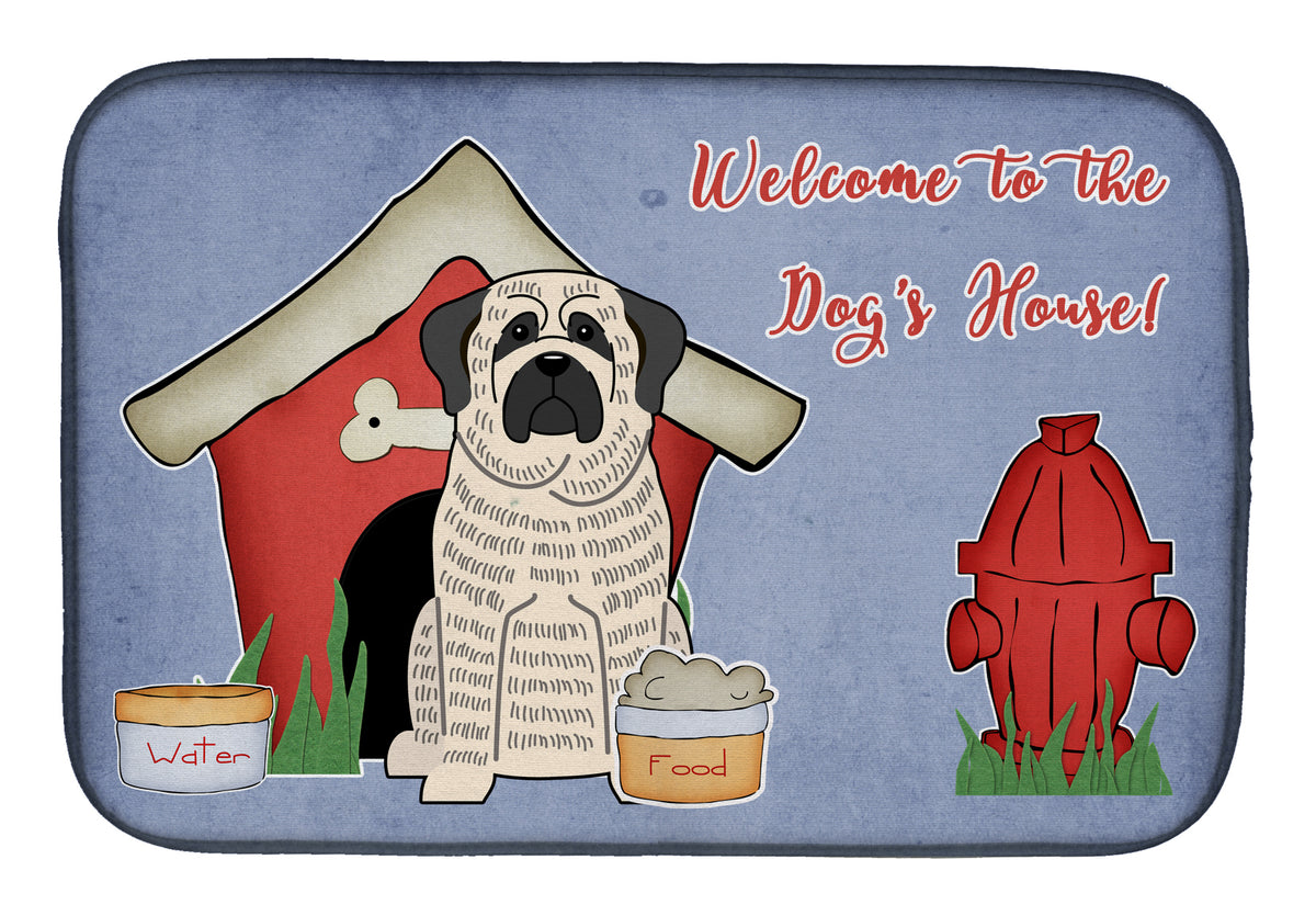 Dog House Collection Mastiff Brindle White Dish Drying Mat BB2770DDM