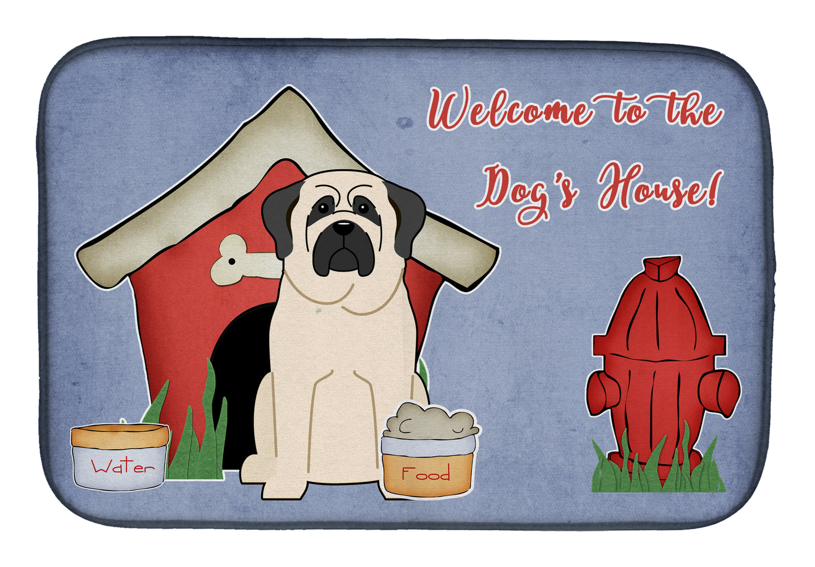 Dog House Collection Mastiff White Dish Drying Mat BB2771DDM  the-store.com.