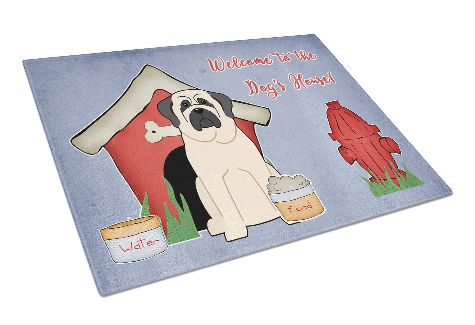 Dog House Collection Mastiff White Glass Cutting Board Large BB2771LCB by Caroline's Treasures