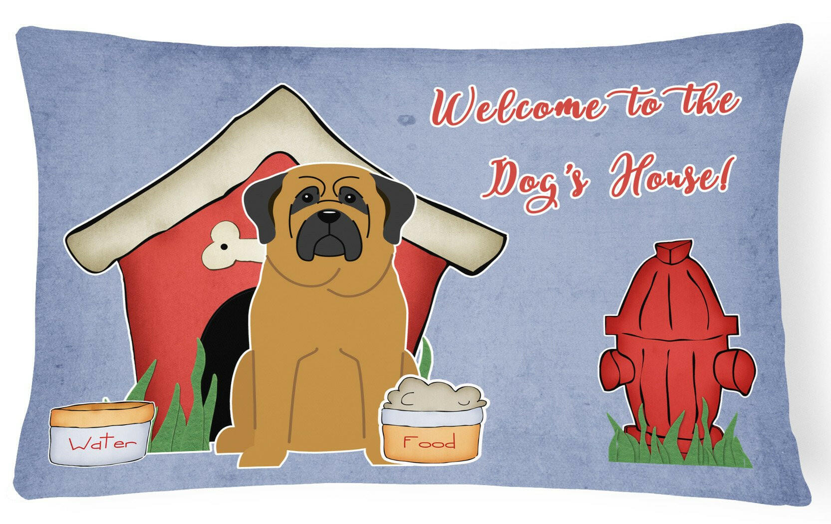 Dog House Collection Mastiff Canvas Fabric Decorative Pillow BB2772PW1216 by Caroline's Treasures