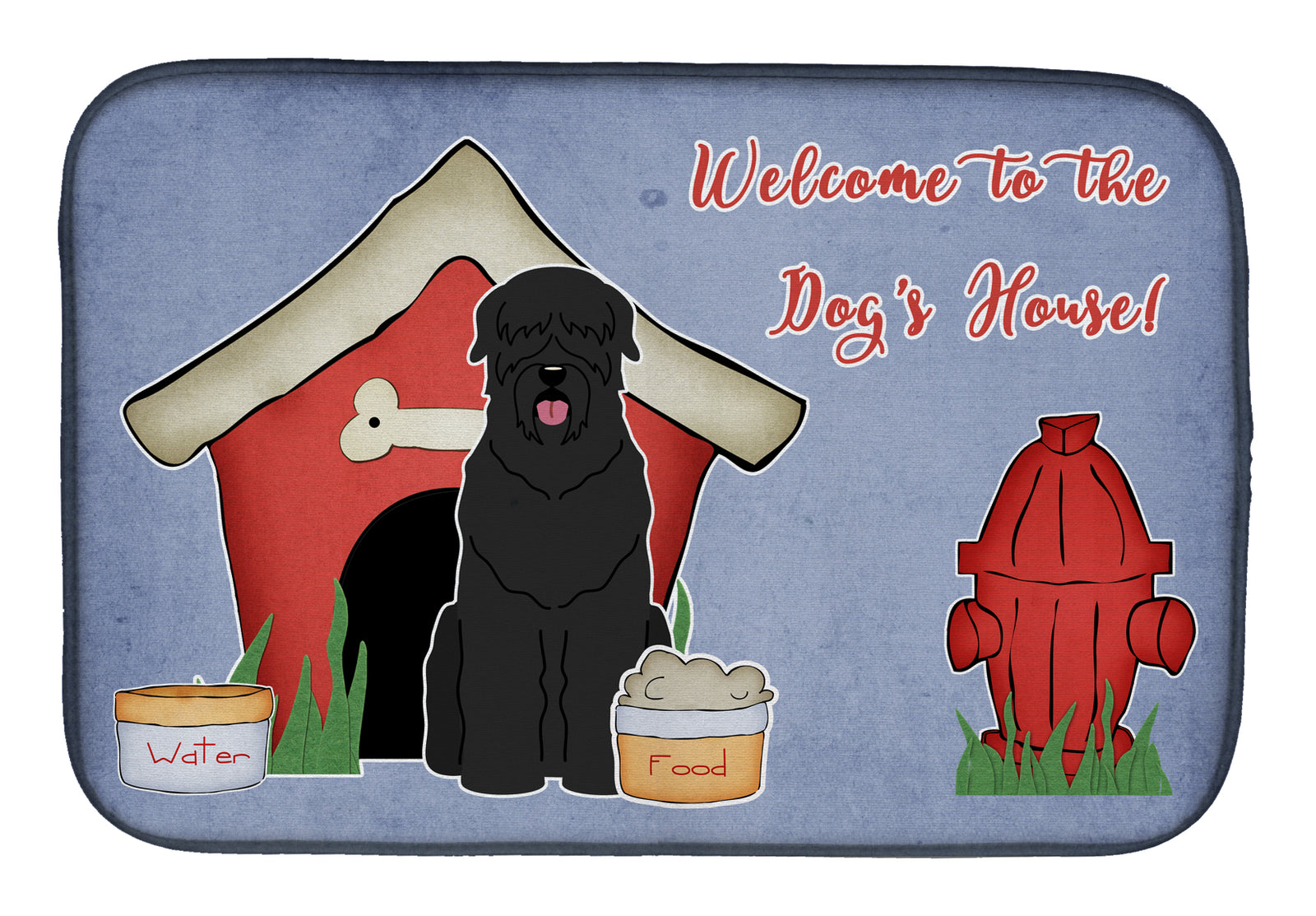 Dog House Collection Black Russian Terrier Dish Drying Mat BB2780DDM