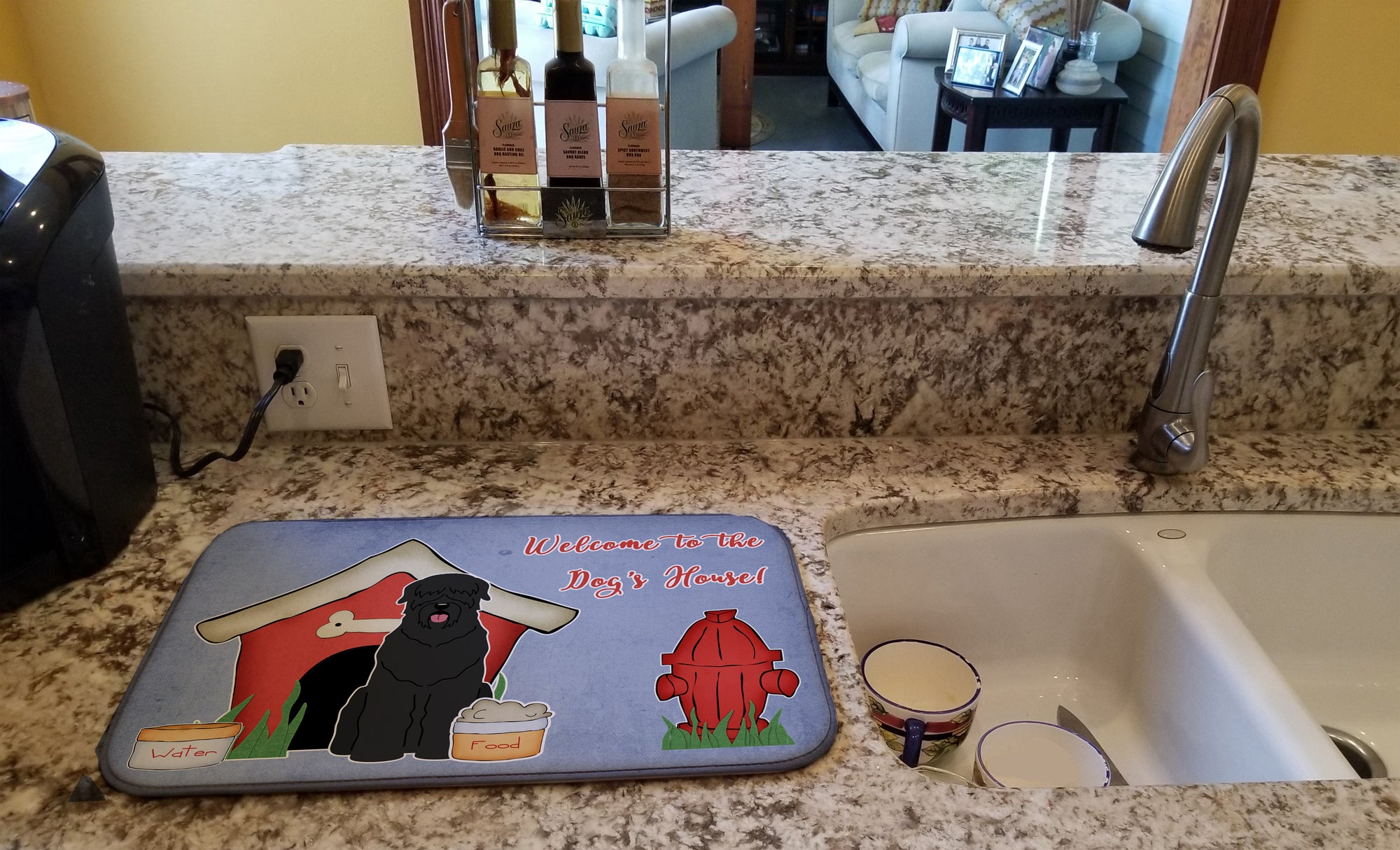 Dog House Collection Black Russian Terrier Dish Drying Mat BB2780DDM  the-store.com.