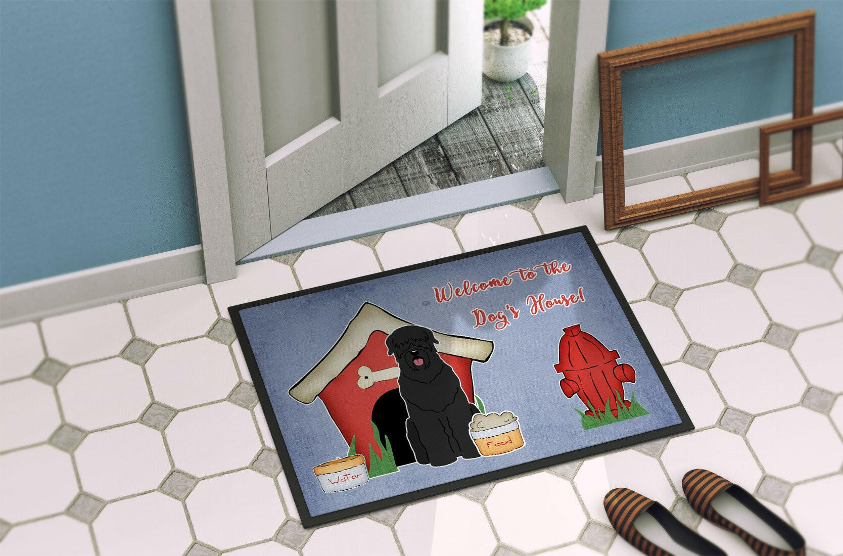 Dog House Collection Black Russian Terrier Indoor or Outdoor Mat 24x36 BB2780JMAT - the-store.com