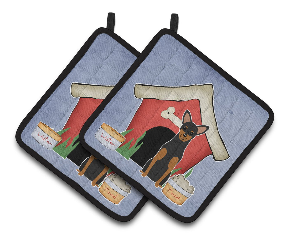 Dog House Collection Manchester Terrier Pair of Pot Holders BB2782PTHD by Caroline&#39;s Treasures