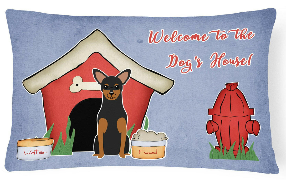 Dog House Collection Manchester Terrier Canvas Fabric Decorative Pillow BB2782PW1216 by Caroline&#39;s Treasures