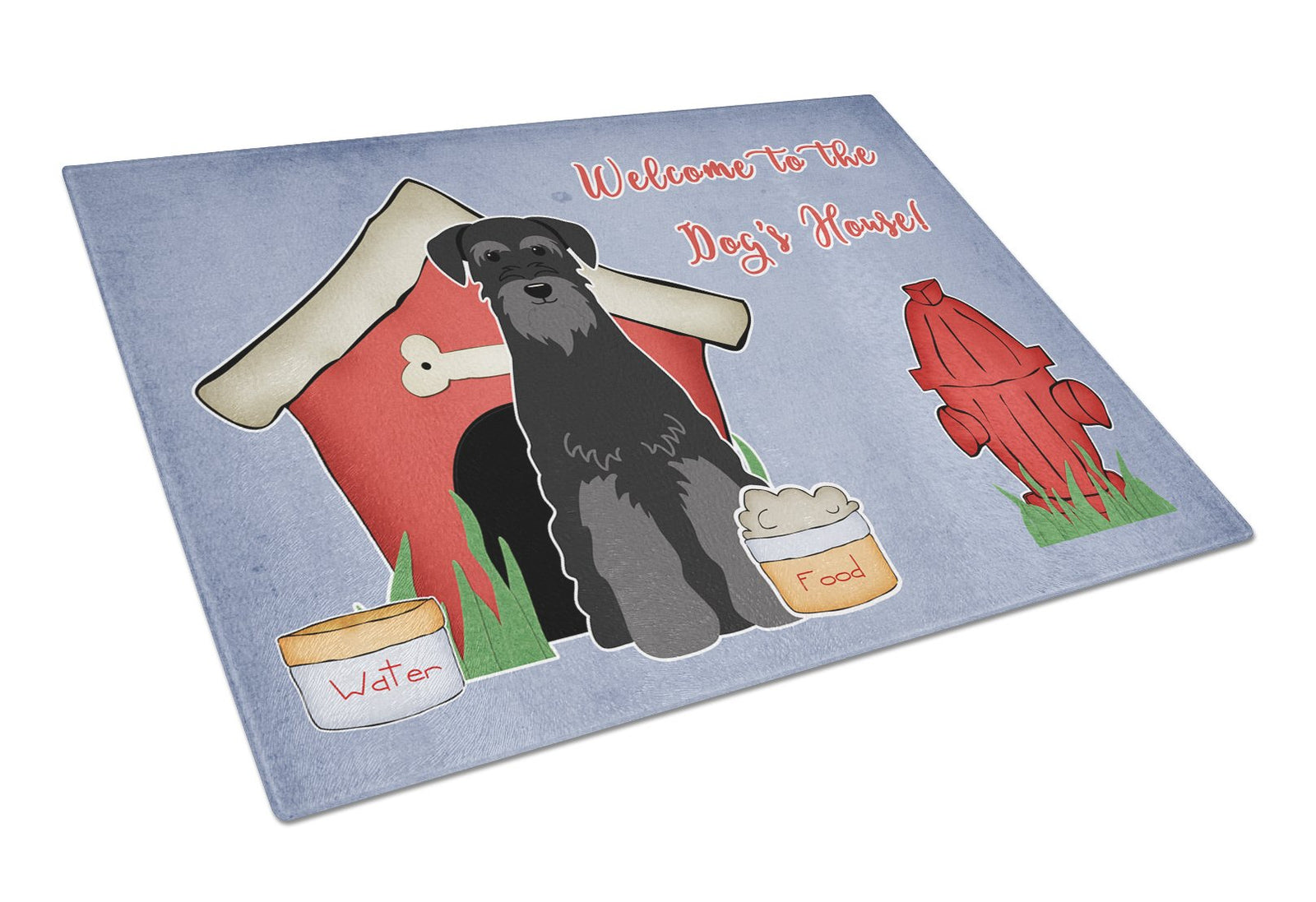 Dog House Collection Standard Schnauzer Black Glass Cutting Board Large BB2786LCB by Caroline's Treasures