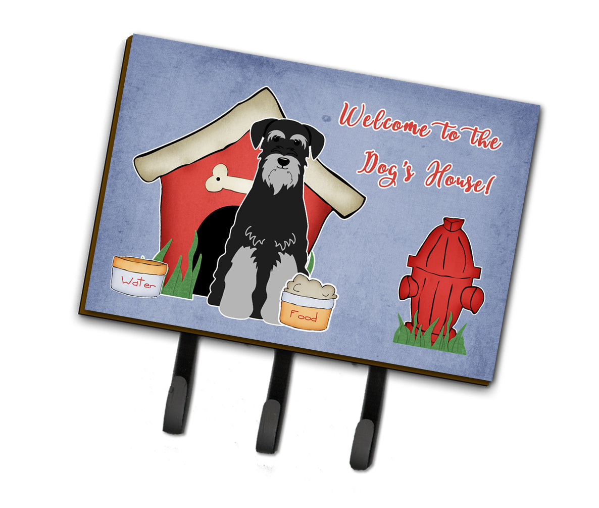 Dog House Collection Standard Schnauzer Black Grey Leash or Key Holder  the-store.com.