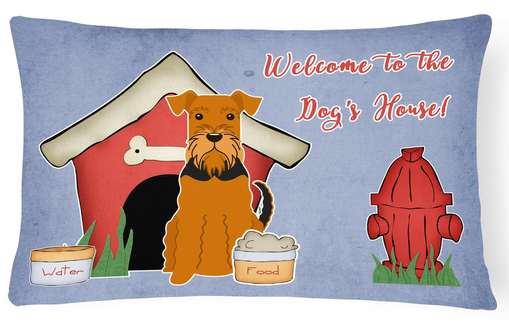 Dog House Collection Airedale Canvas Fabric Decorative Pillow BB2795PW1216 by Caroline's Treasures