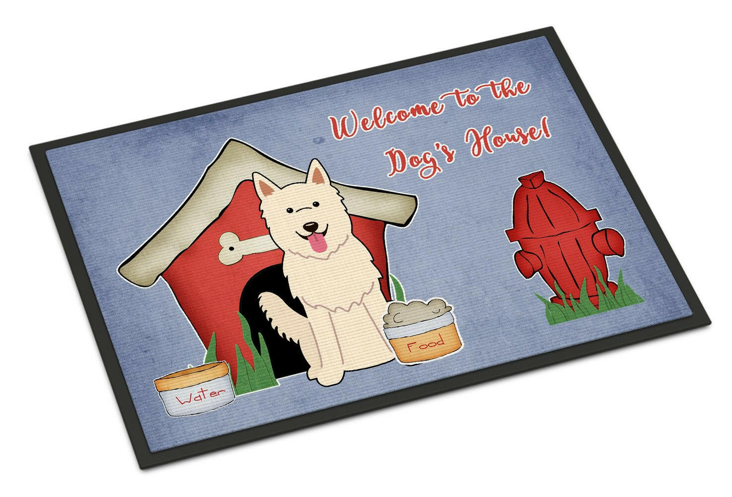 Dog House Collection White German Shepherd Indoor or Outdoor Mat 24x36 BB2799JMAT - the-store.com