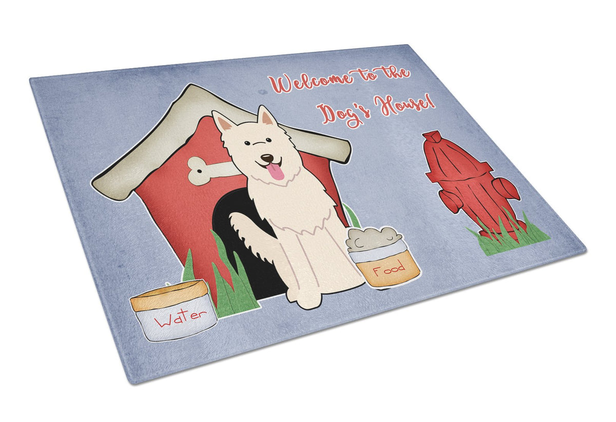 Dog House Collection White German Shepherd Glass Cutting Board Large BB2799LCB by Caroline&#39;s Treasures