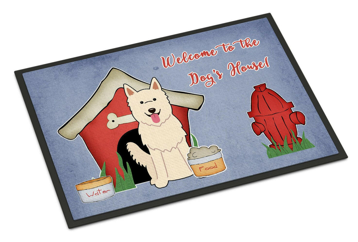 Dog House Collection White German Shepherd Indoor or Outdoor Mat 18x27 BB2799MAT - the-store.com
