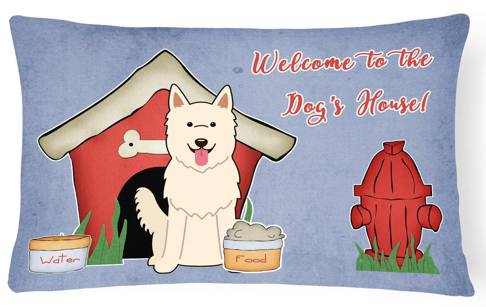 Dog House Collection White German Shepherd Canvas Fabric Decorative Pillow BB2799PW1216 by Caroline's Treasures
