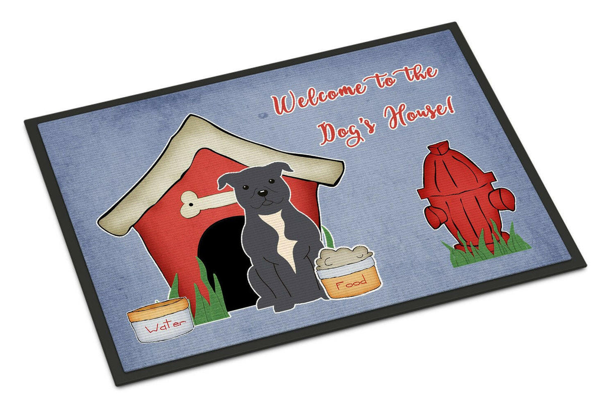 Dog House Collection Staffordshire Bull Terrier Blue Indoor or Outdoor Mat 18x27 BB2800MAT - the-store.com