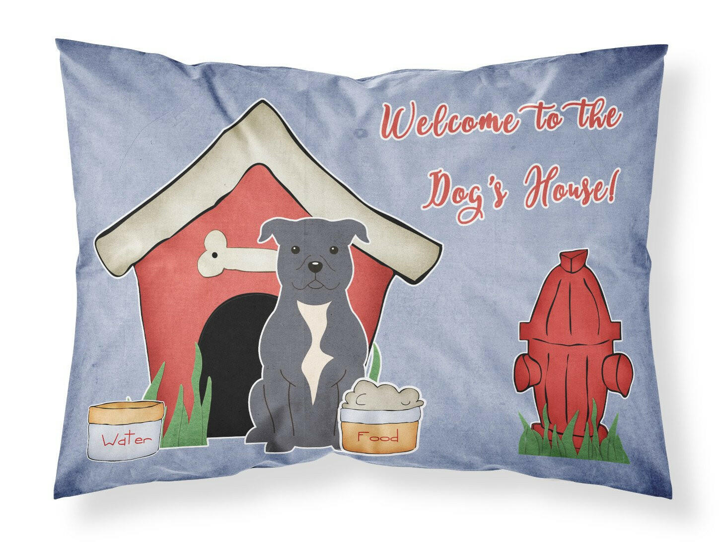 Dog House Collection Staffordshire Bull Terrier Blue Fabric Standard Pillowcase BB2800PILLOWCASE by Caroline's Treasures