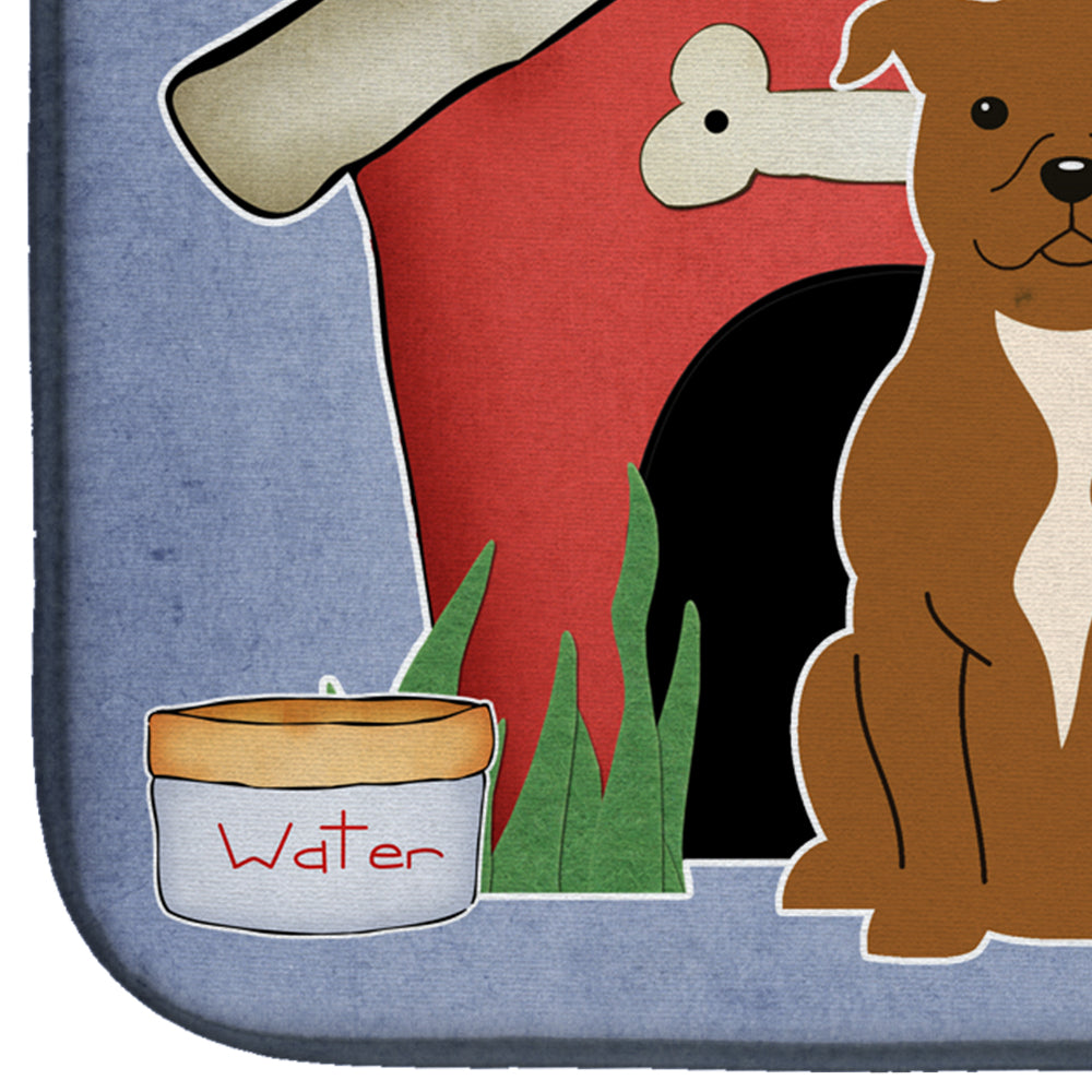Dog House Collection Staffordshire Bull Terrier Brown Dish Drying Mat BB2801DDM
