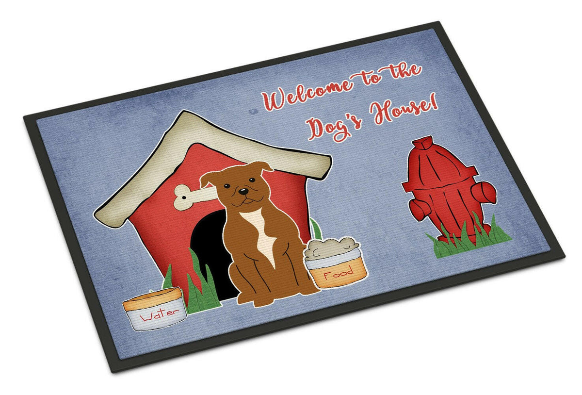 Dog House Collection Staffordshire Bull Terrier Brown Indoor or Outdoor Mat 24x36 BB2801JMAT - the-store.com