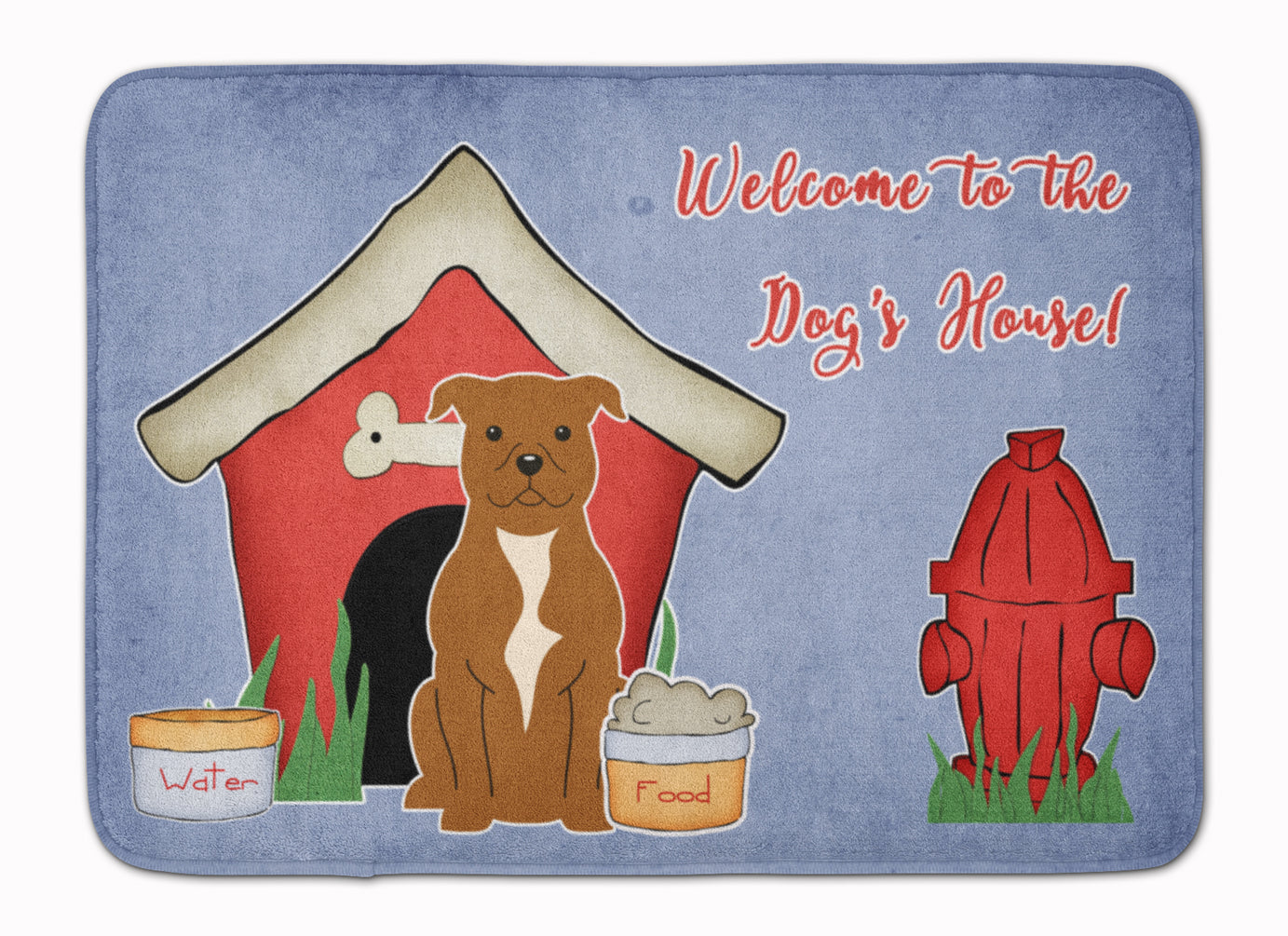 Dog House Collection Staffordshire Bull Terrier Brown Machine Washable Memory Foam Mat BB2801RUG - the-store.com