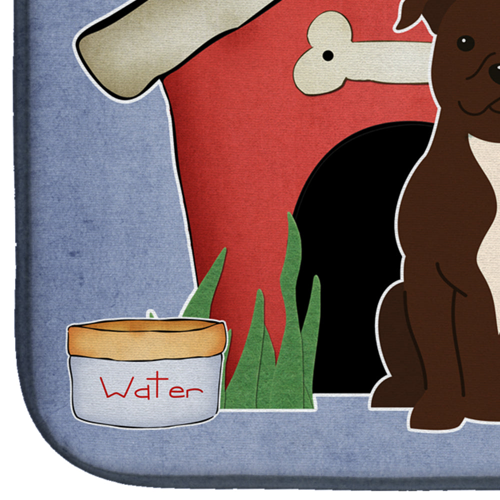 Dog House Collection Staffordshire Bull Terrier Chocolate Dish Drying Mat BB2802DDM  the-store.com.