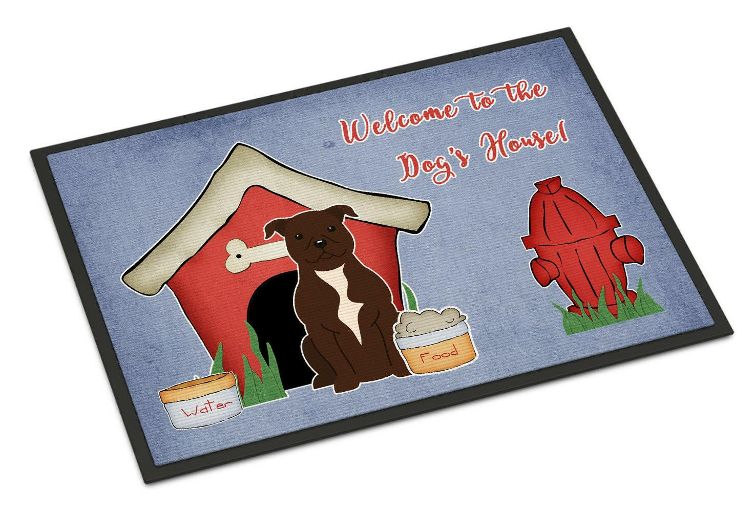 Dog House Collection Staffordshire Bull Terrier Chocolate Indoor or Outdoor Mat 18x27 BB2802MAT - the-store.com