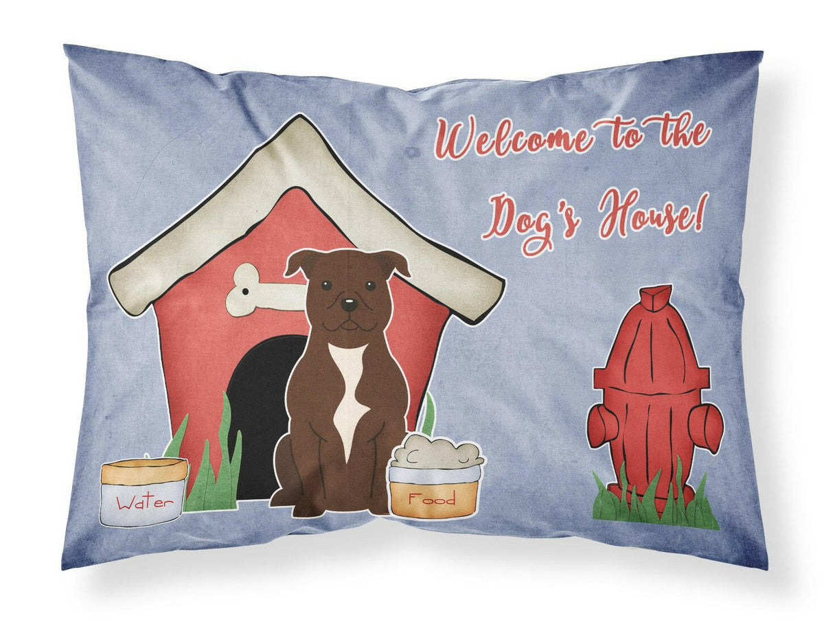 Dog House Collection Staffordshire Bull Terrier Chocolate Fabric Standard Pillowcase BB2802PILLOWCASE by Caroline&#39;s Treasures
