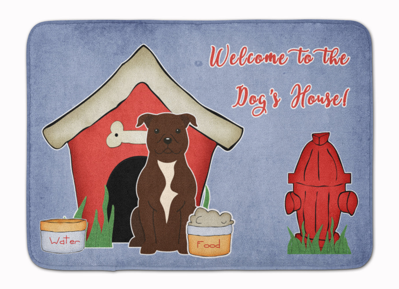 Dog House Collection Staffordshire Bull Terrier Chocolate Machine Washable Memory Foam Mat BB2802RUG - the-store.com