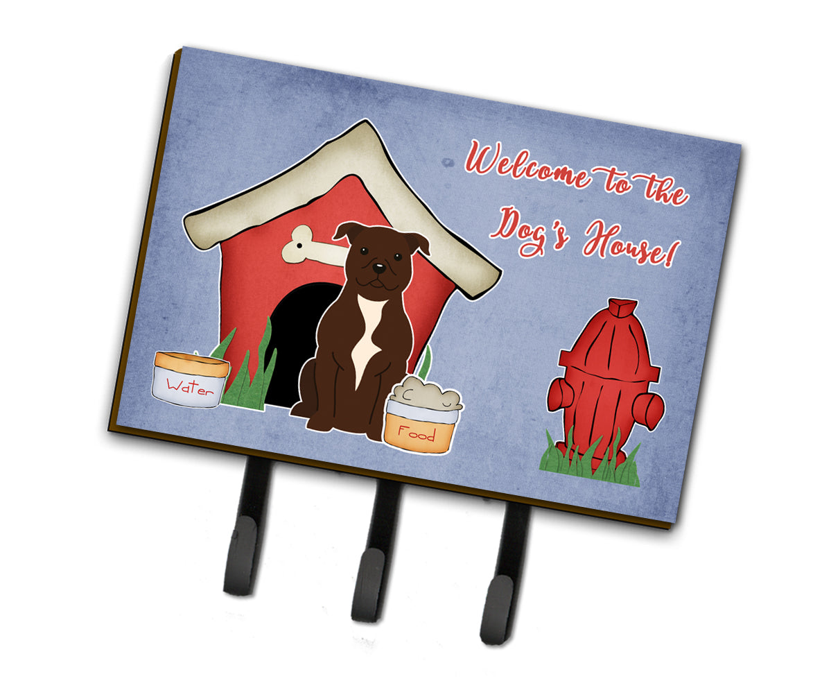 Dog House Collection Staffordshire Bull Terrier Chocolate Leash or Key Holder