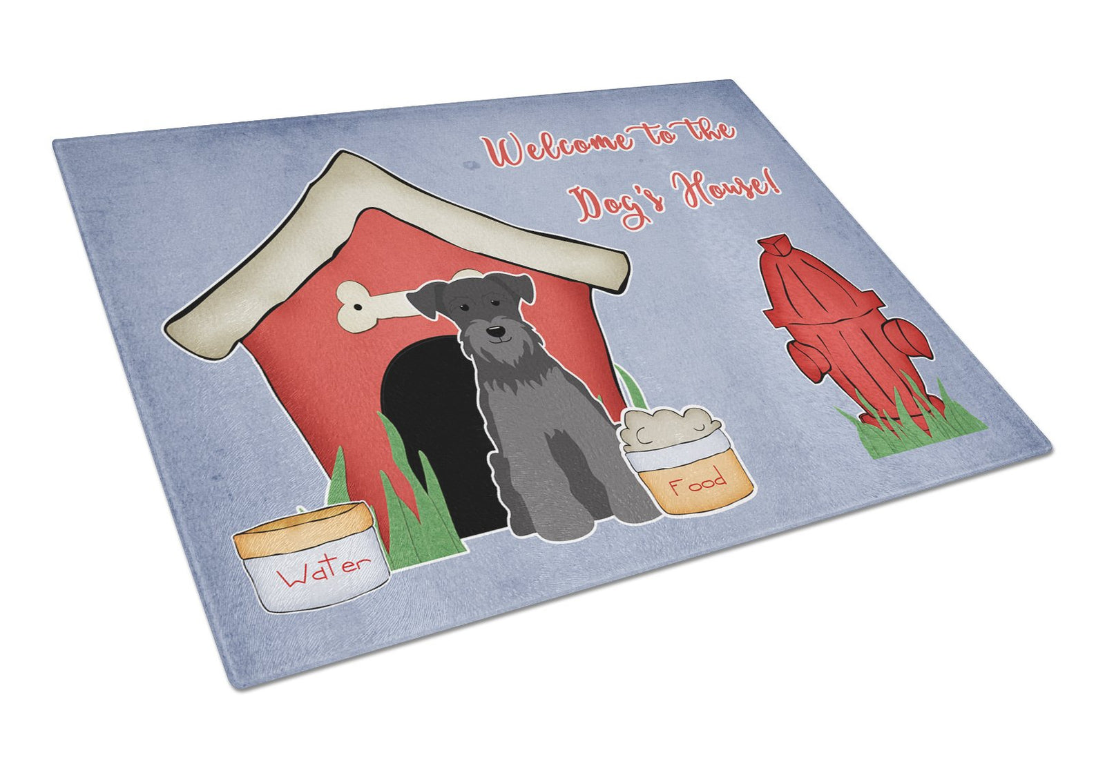 Dog House Collection Miniature Schanuzer Black Glass Cutting Board Large BB2805LCB by Caroline's Treasures