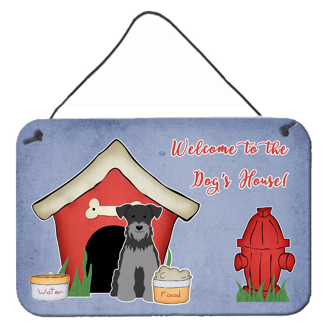 Dog House Collection Miniature Schanuzer Black Silver Wall or Door Hanging Prints BB2806DS812 by Caroline's Treasures