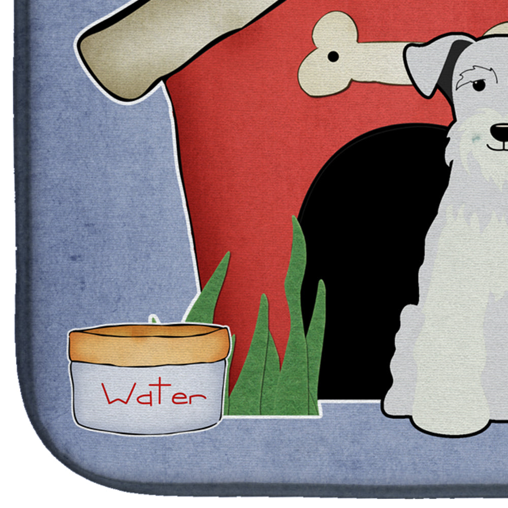 Dog House Collection Miniature Schanuzer White Dish Drying Mat BB2807DDM  the-store.com.