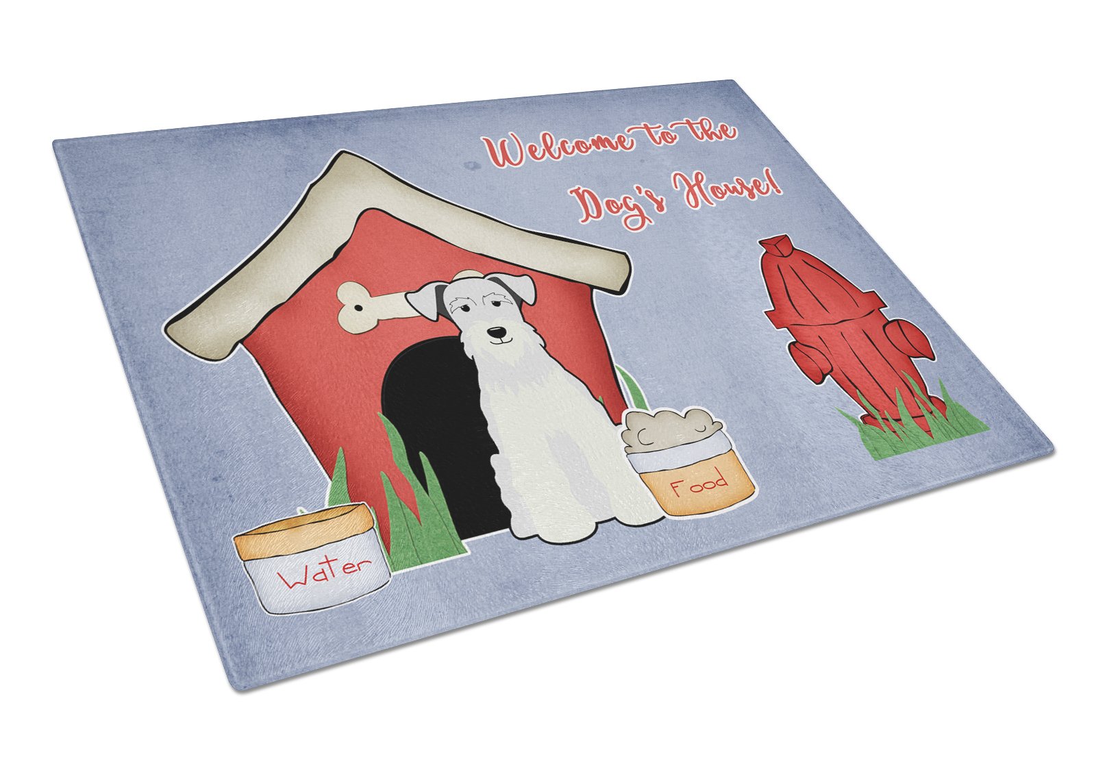 Dog House Collection Miniature Schanuzer White Glass Cutting Board Large BB2807LCB by Caroline's Treasures