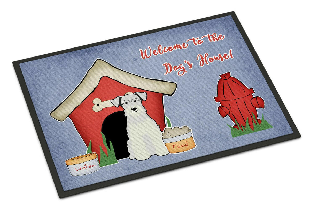 Dog House Collection Miniature Schanuzer White Indoor or Outdoor Mat 18x27 BB2807MAT - the-store.com