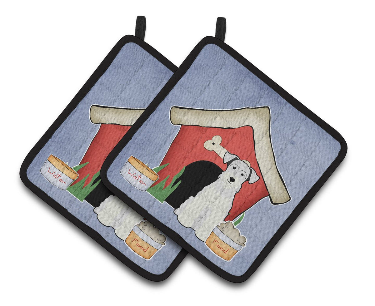 Dog House Collection Miniature Schanuzer White Pair of Pot Holders by Caroline&#39;s Treasures