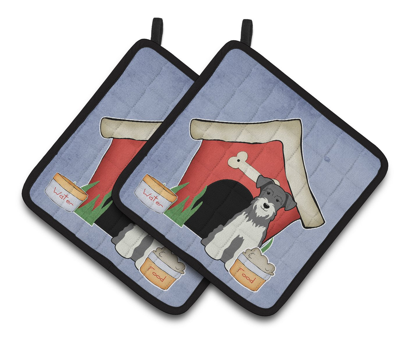 Dog House Collection Miniature Schanuzer Salt and Pepper Pair of Pot Holders BB2808PTHD by Caroline's Treasures