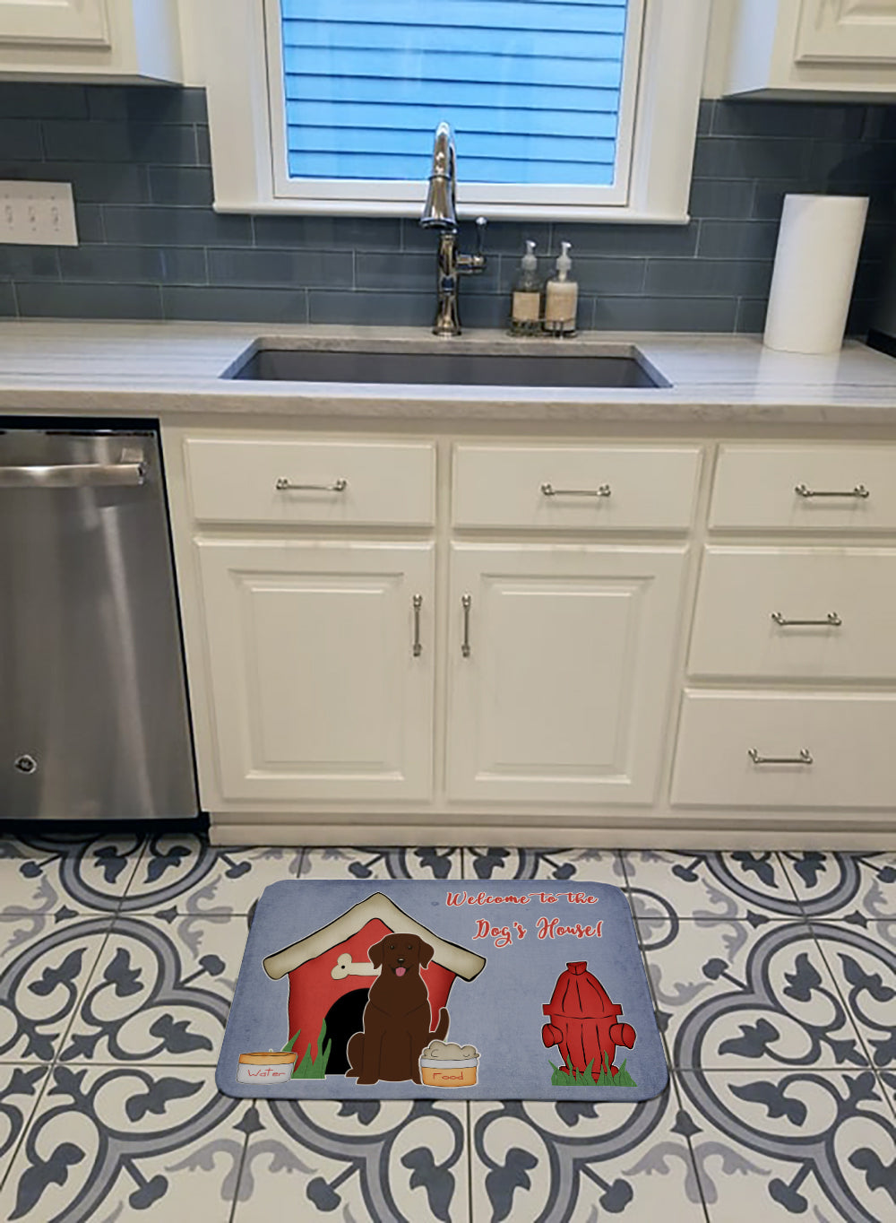 Dog House Collection Chocolate Labrador Machine Washable Memory Foam Mat BB2810RUG - the-store.com