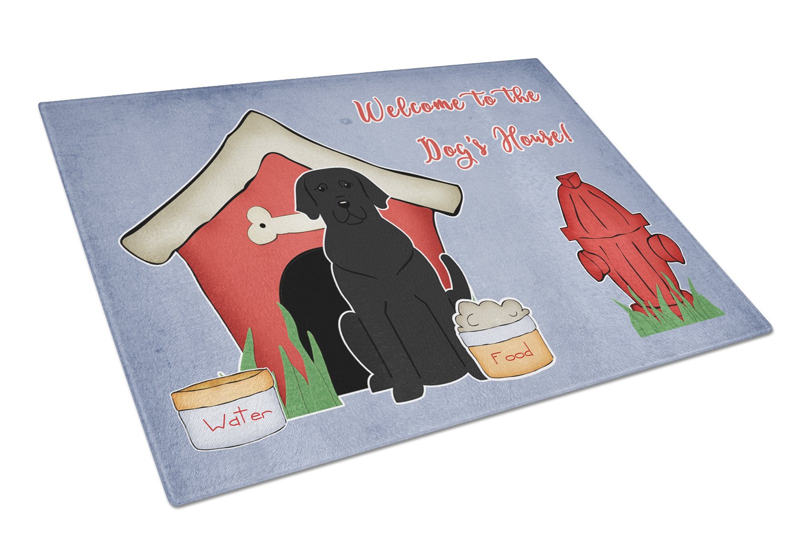 Dog House Collection Black Labrador Glass Cutting Board Large BB2811LCB by Caroline's Treasures
