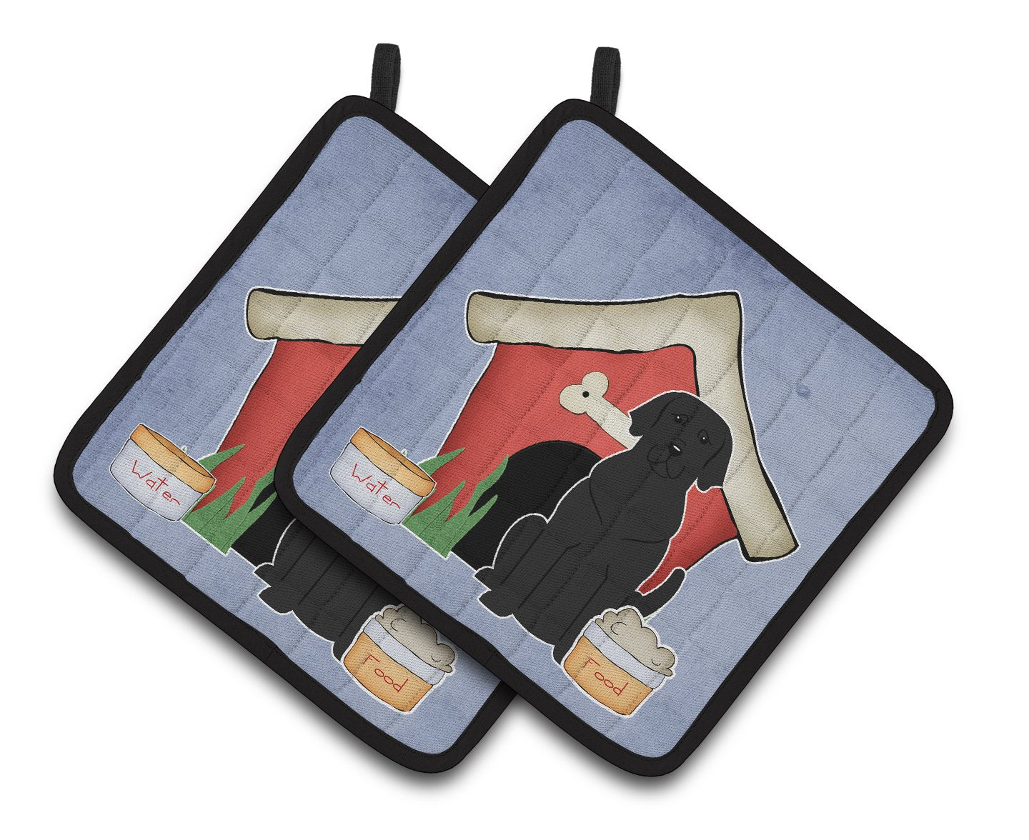 Dog House Collection Black Labrador Pair of Pot Holders by Caroline's Treasures