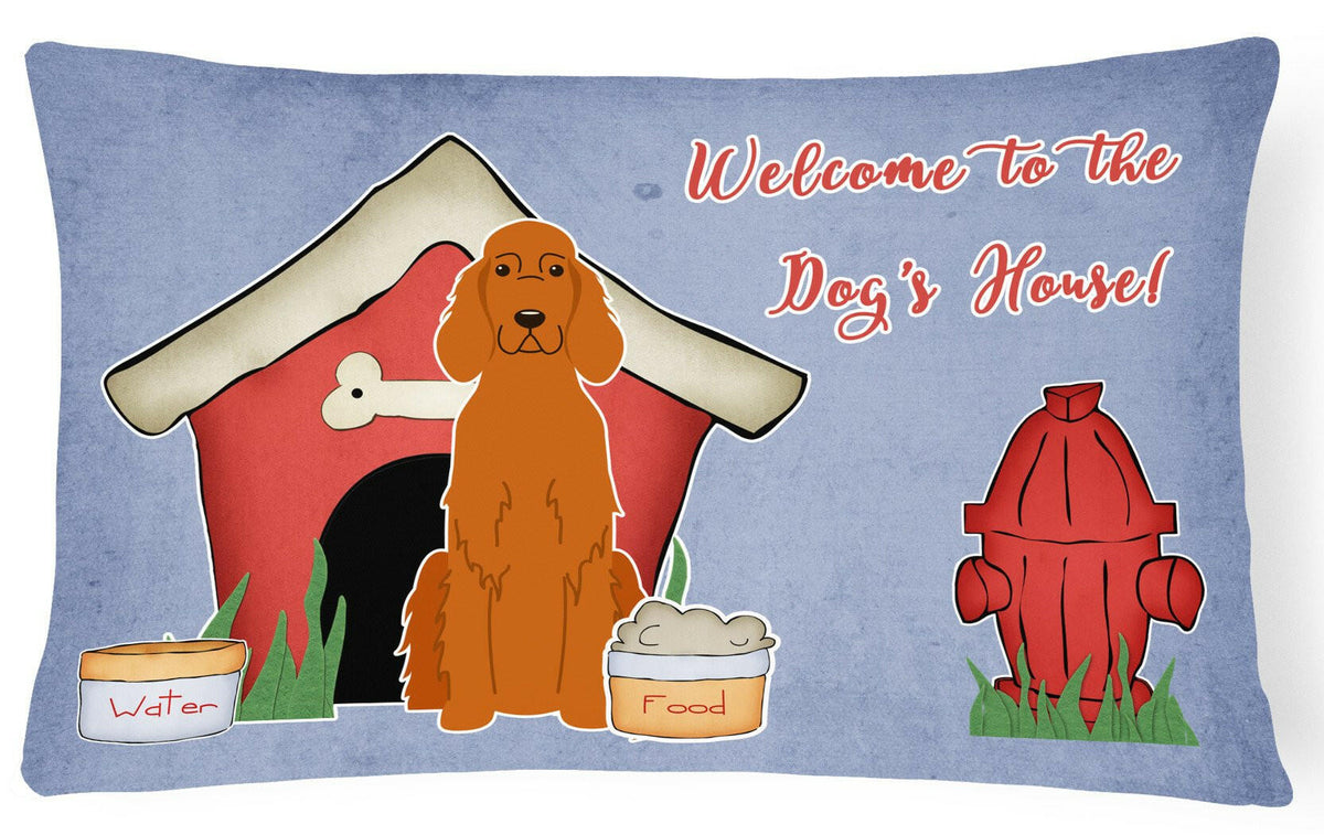 Dog House Collection Irish Setter Canvas Fabric Decorative Pillow BB2818PW1216 by Caroline&#39;s Treasures