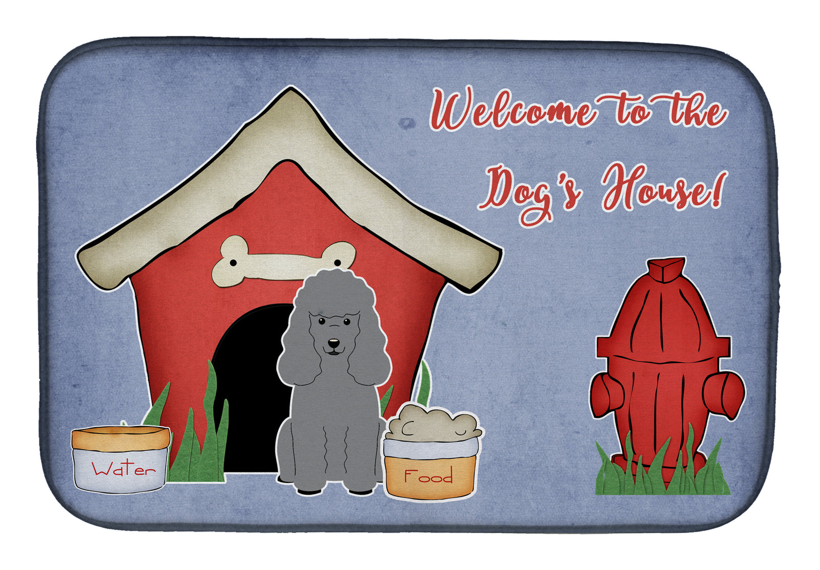 Dog House Collection Poodle Silver Dish Drying Mat BB2822DDM