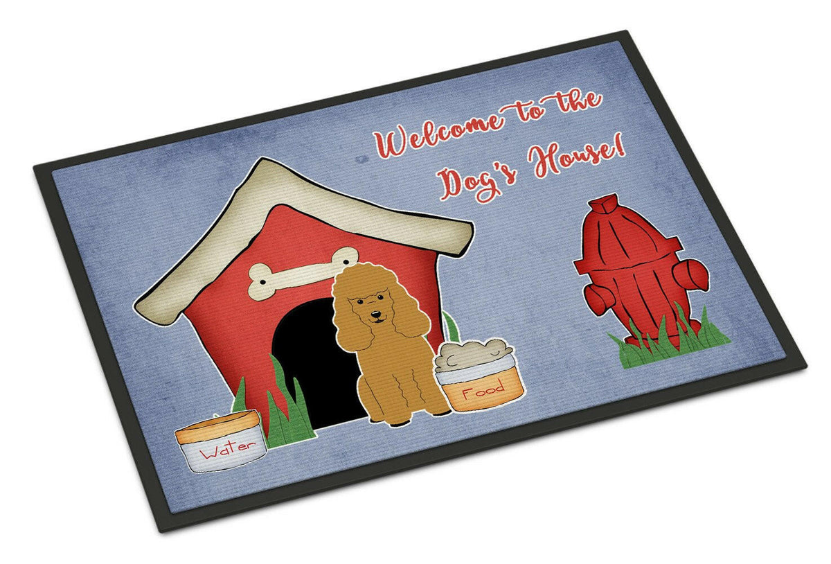 Dog House Collection Poodle Tan Indoor or Outdoor Mat 18x27 BB2823MAT - the-store.com