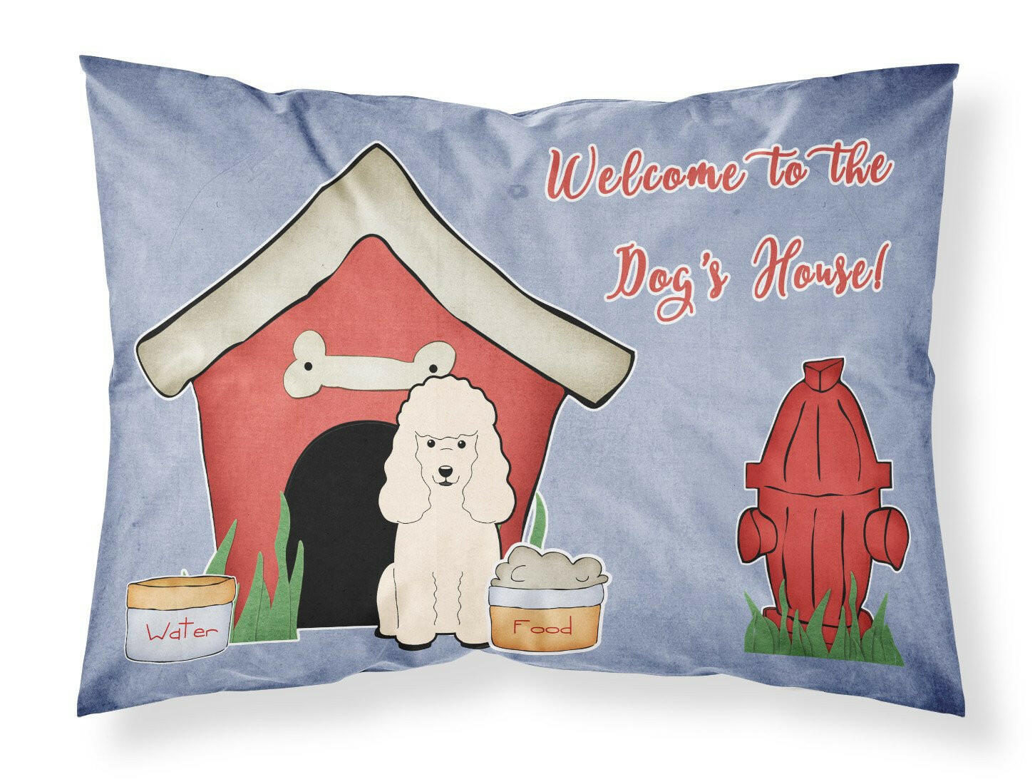 Dog House Collection Poodle White Fabric Standard Pillowcase BB2824PILLOWCASE by Caroline's Treasures