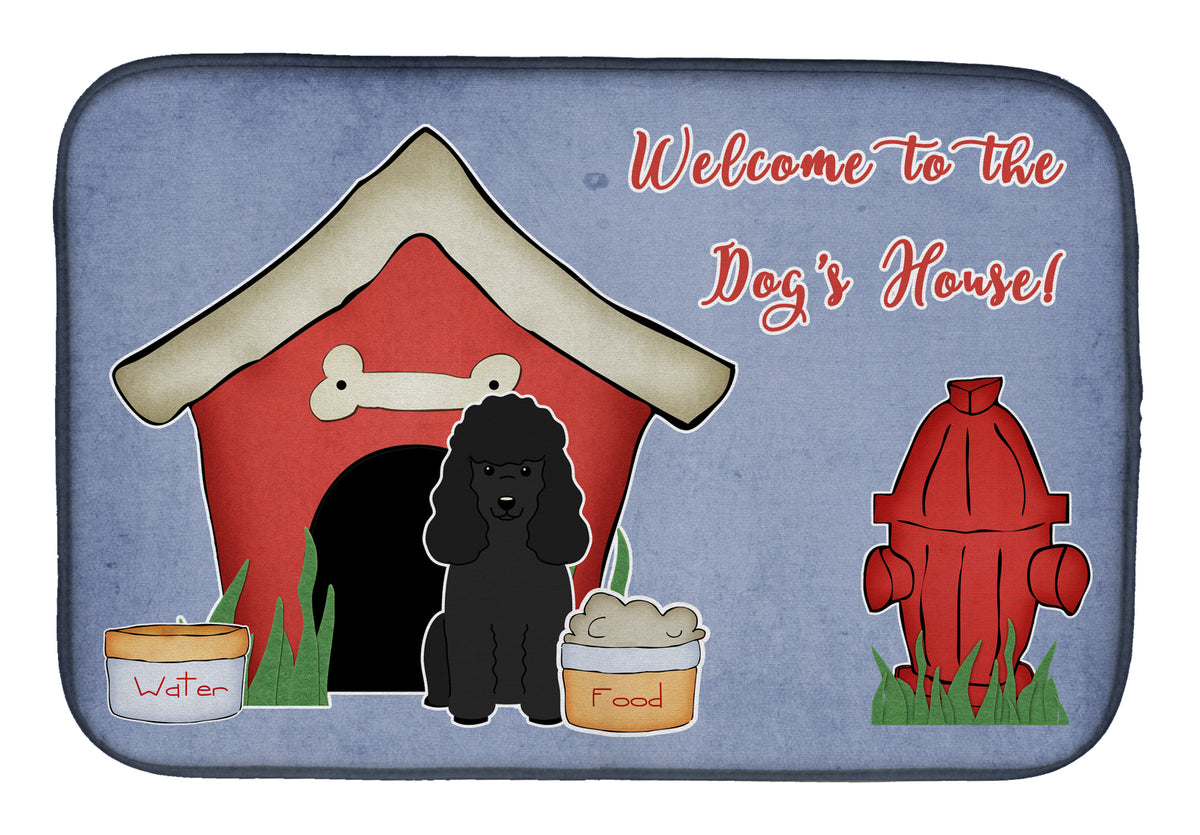Dog House Collection Poodle Black Dish Drying Mat BB2825DDM  the-store.com.