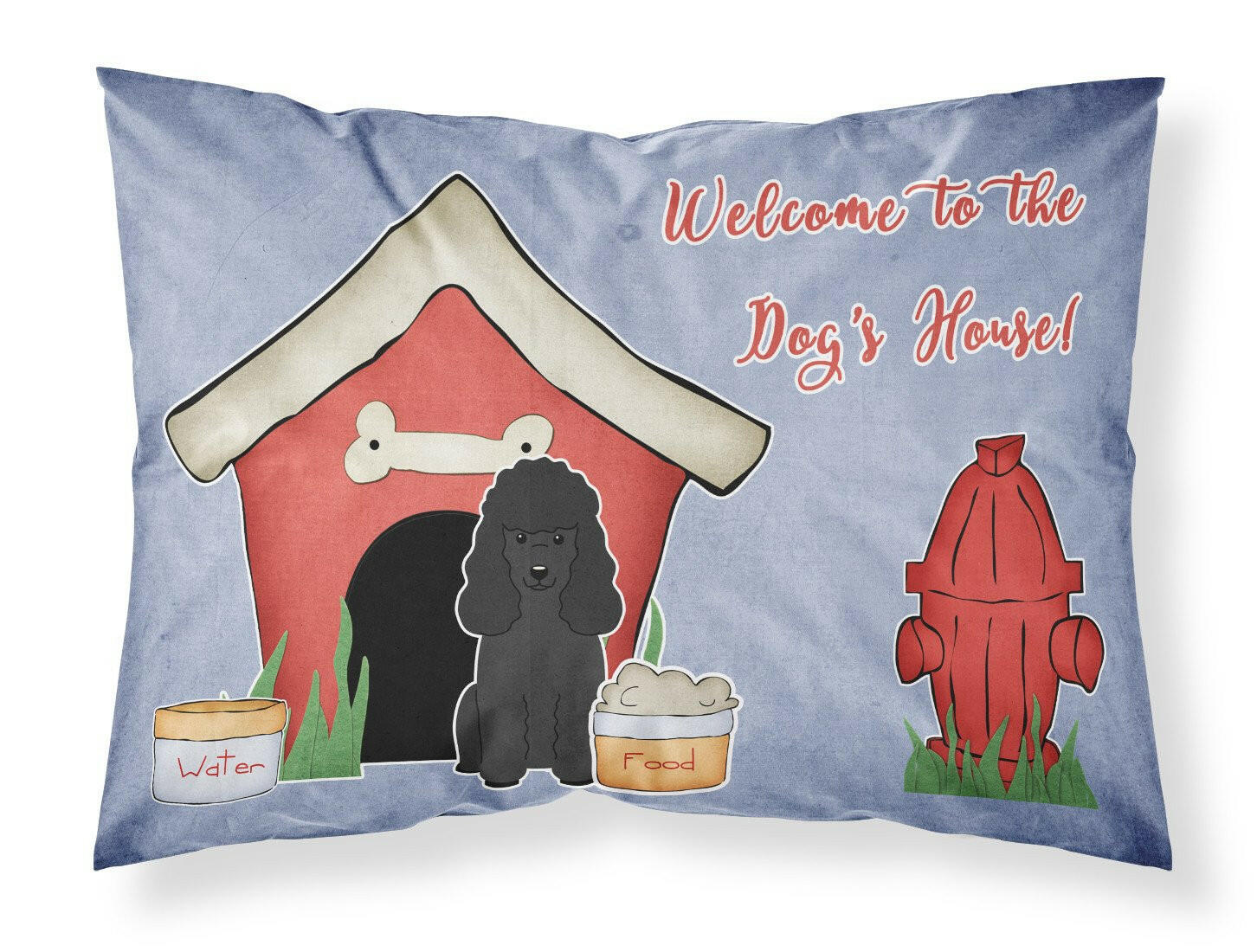 Dog House Collection Poodle Black Fabric Standard Pillowcase BB2825PILLOWCASE by Caroline's Treasures