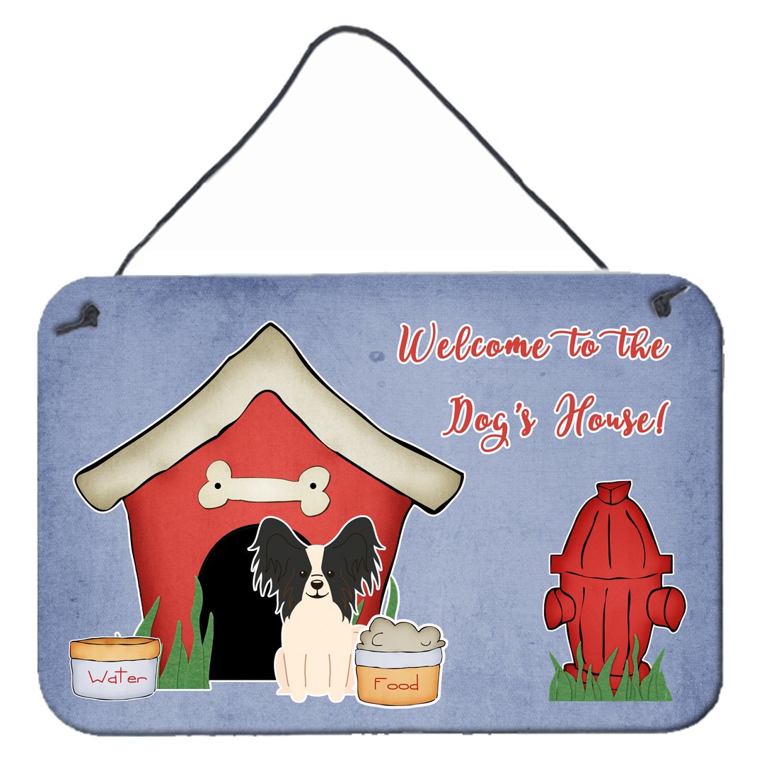 Dog House Collection Papillon Black White Wall or Door Hanging Prints BB2830DS812 by Caroline&#39;s Treasures