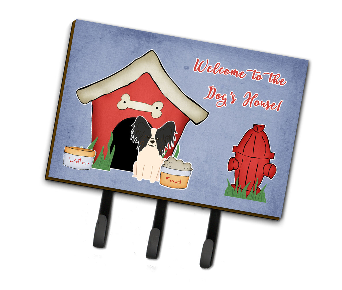Dog House Collection Papillon Black White Leash or Key Holder BB2830TH68  the-store.com.
