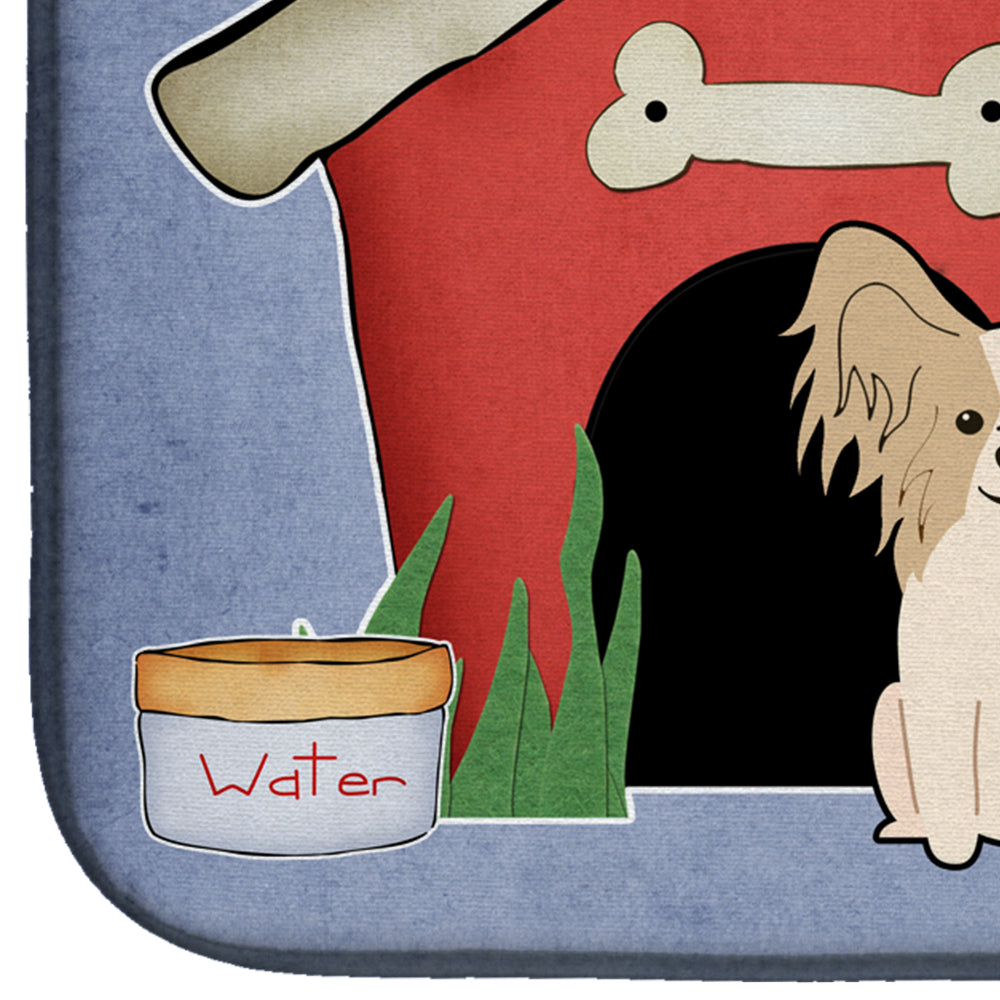 Dog House Collection Papillon Sable White Dish Drying Mat BB2831DDM  the-store.com.