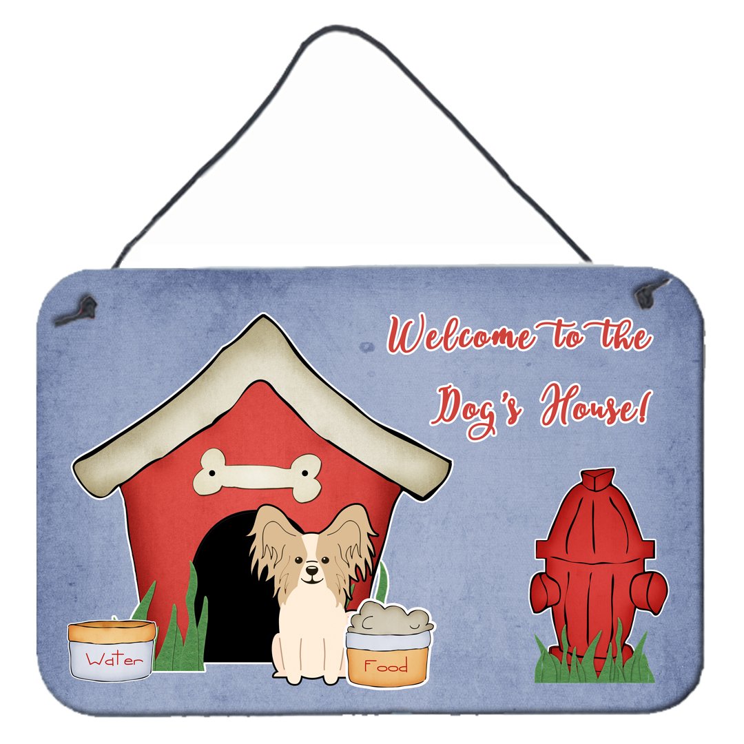 Dog House Collection Papillon Sable White Wall or Door Hanging Prints BB2831DS812 by Caroline&#39;s Treasures