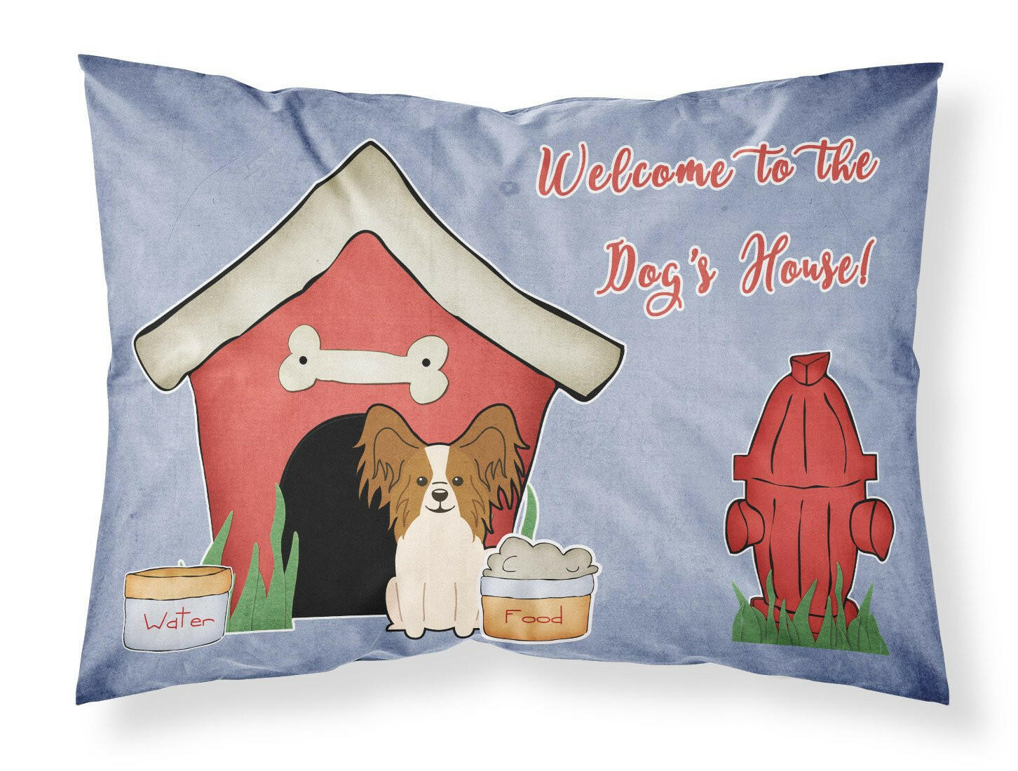 Dog House Collection Papillon Red White Fabric Standard Pillowcase BB2832PILLOWCASE by Caroline's Treasures