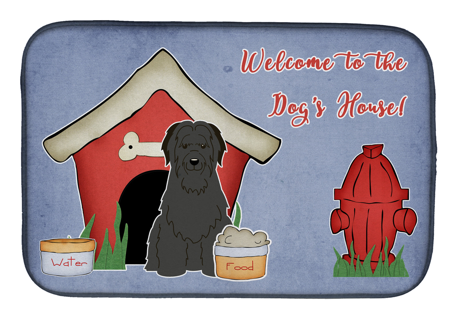 Dog House Collection Briard Black Dish Drying Mat BB2835DDM  the-store.com.