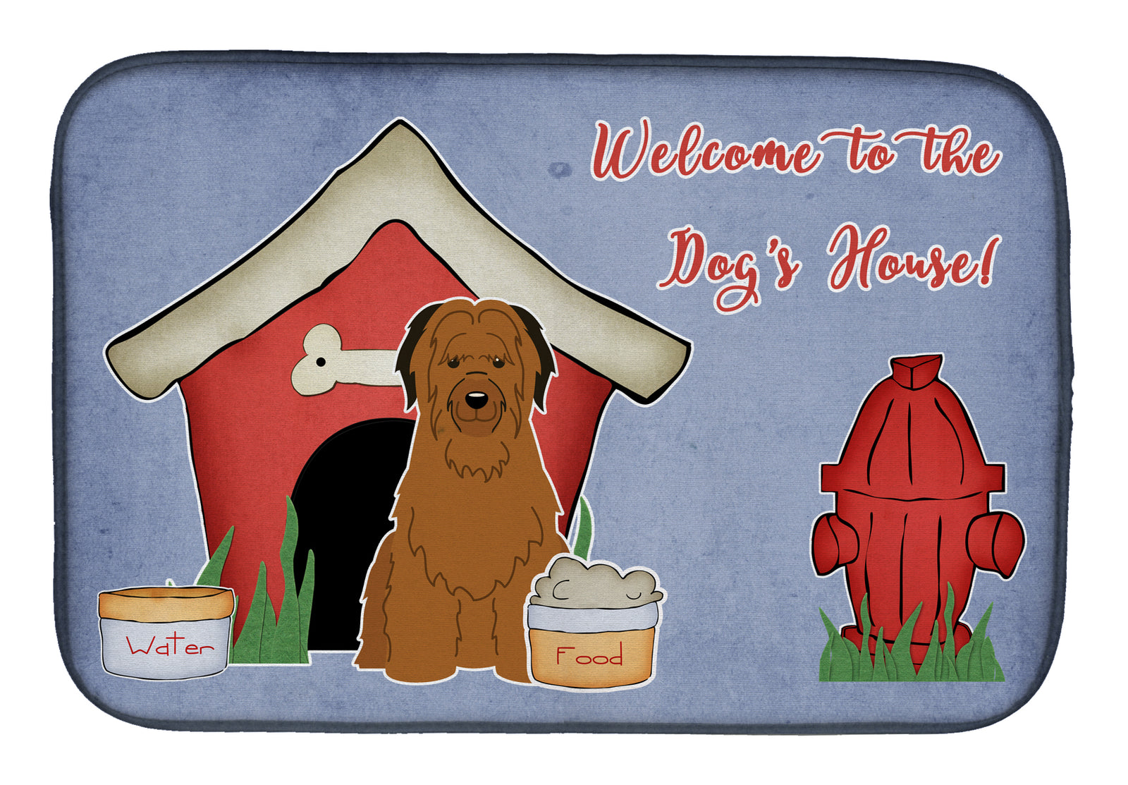 Dog House Collection Briard Brown Dish Drying Mat BB2836DDM  the-store.com.